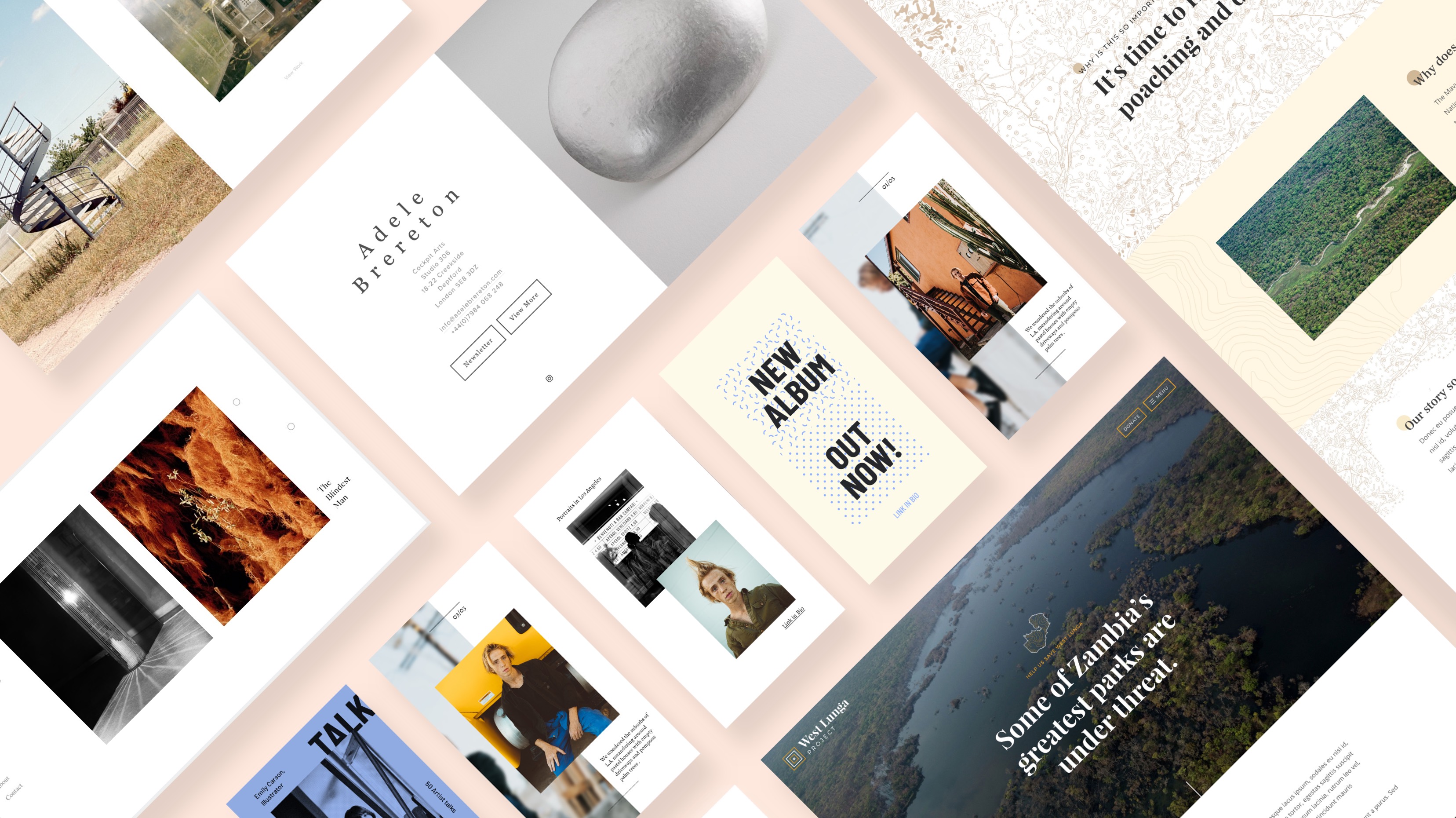 Squarespace website designs for artists